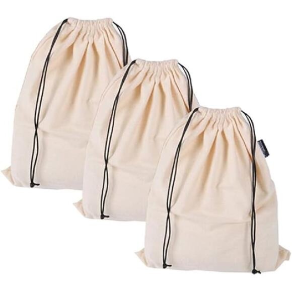 Set of 3 Cotton Breathable Dust-proof Drawstring Storage Pouch Multi-functional - Picture 8 of 16